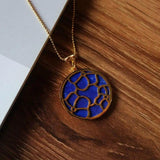 Hetian Jade Lapis Pendant S925 Sterling Silver Necklace