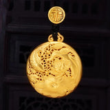 Chinese Hollowed Out Charm Pendant Silver Jewelry