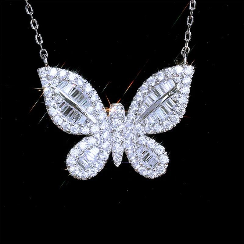 925 Sterling Silver Butterfly Pendent Necklace for Women
