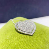 S925 Silver Heart Pendant Long Chain Necklace for Women