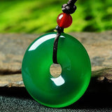 Hand-carved Natural Green Chalcedony Jade Pendant