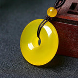 Hand-carved Natural Green Chalcedony Jade Pendant