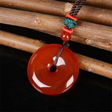 Hand-carved Natural Green Chalcedony Jade Pendant