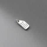 TrustDavis 925 Sterling Silver Letter Geometry Charm Pendant DIY Necklace