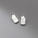 TrustDavis 925 Sterling Silver Letter Geometry Charm Pendant DIY Necklace
