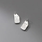TrustDavis 925 Sterling Silver Letter Geometry Charm Pendant DIY Necklace