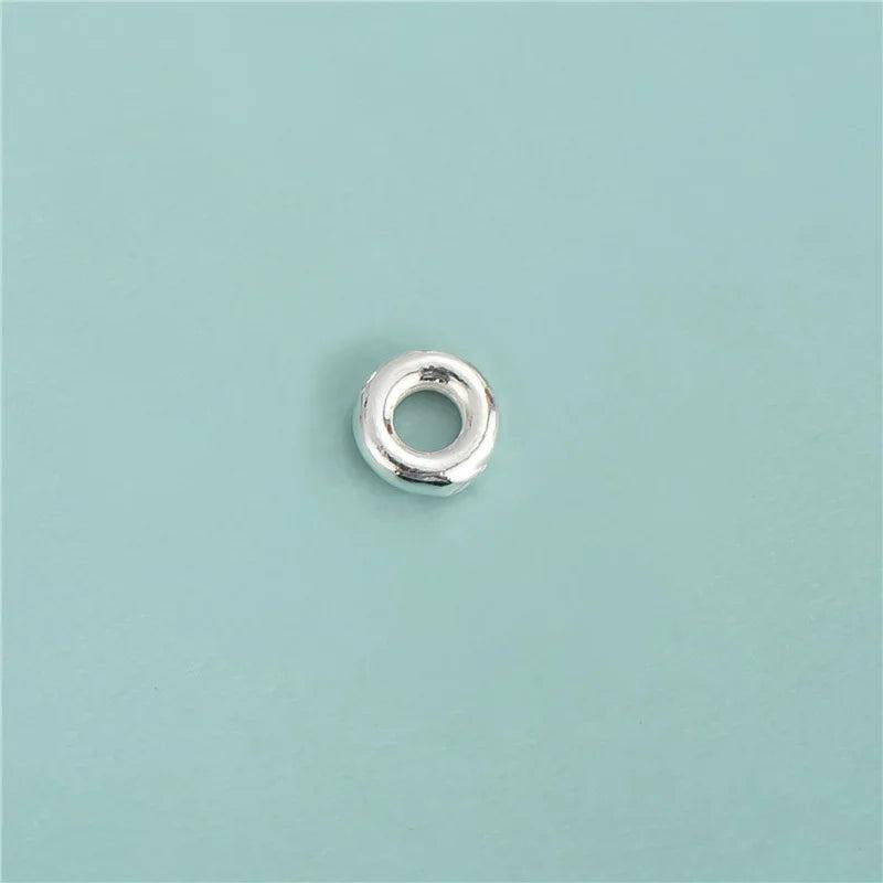 TrustDavis 925 Sterling Silver Beads Circle Charm Separator Beads