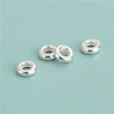 TrustDavis 925 Sterling Silver Beads Circle Charm Separator Beads