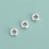 TrustDavis 925 Sterling Silver Beads Circle Charm Separator Beads