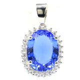 Pink Tourmaline Tanzanite Zircon Silver Pendant