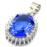 Pink Tourmaline Tanzanite Zircon Silver Pendant