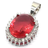 Pink Tourmaline Tanzanite Zircon Silver Pendant