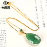 Dongling Jade Water Drop Pendant Necklace - Hand-Carved Jadeite Jewelry