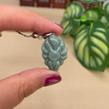 Natural Emerald Jade Light Green Nine Tailed Fox Necklace Pendant