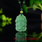 Green Jade Golden Toad Dragon Necklace Pendant Men Women Luck Gift Amulet