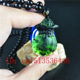 Chinese Green Jade Lucky Bag Pendant Necklace Charm Jewellery