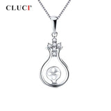 925 Silver Zircon Pearl Water Drop Pendant SP410SB