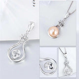 925 Silver Zircon Pearl Water Drop Pendant SP410SB