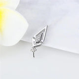 925 Silver Charms Pendant Rhombus Zircon Pearl SP350SB