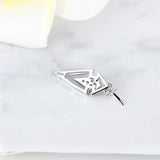 925 Silver Charms Pendant Rhombus Zircon Pearl SP350SB