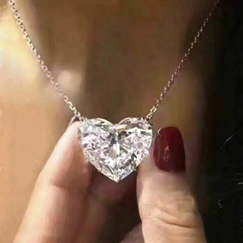 15mm Heart Lab Emerald Promise Pendant 925 Sterling Silver Necklace