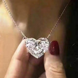 15mm Heart Lab Emerald Promise Pendant 925 Sterling Silver Necklace