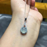 Chalcedony Egg Pendant Necklace - Retro Silver Jeweler
