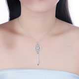 925 Silver Key Pendant Necklace For Women Gift
