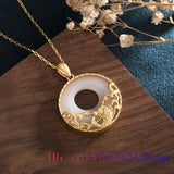 Jade Carp Pendant Amulet Gemstone 925 Silver Necklace