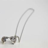 Sterling Silver Necklace Women's Open Pendant Floral Ball Thai Silver