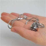 Sterling Silver Necklace Women's Open Pendant Floral Ball Thai Silver