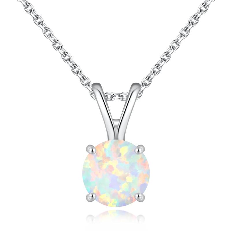 925 Silver Fire Opal Pendant for Women