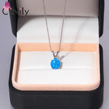 925 Silver Fire Opal Pendant for Women