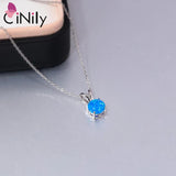 925 Silver Fire Opal Pendant for Women