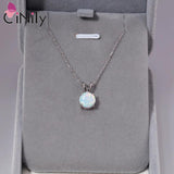 925 Silver Fire Opal Pendant for Women