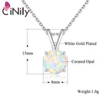 925 Silver Fire Opal Pendant for Women
