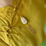 Gold-Plated Hetian Jade Buddha Pendant