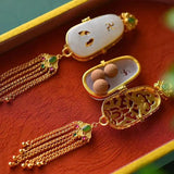 Gold-Plated Hetian Jade Buddha Pendant