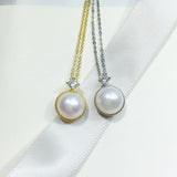 ZHBORUIN Freshwater Pearl Pendant Necklace
