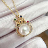 ZHBORUIN Colored Castle Pearl Pendant Necklace