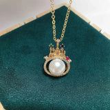 ZHBORUIN Colored Castle Pearl Pendant Necklace
