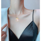ZHBORUIN Colored Castle Pearl Pendant Necklace