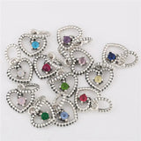 Mistletoe 925 Silver Beaded Heart Dangle Charm European Jewelry