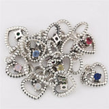 Mistletoe 925 Silver Beaded Heart Dangle Charm European Jewelry