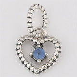Mistletoe 925 Silver Beaded Heart Dangle Charm European Jewelry