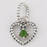 Mistletoe 925 Silver Beaded Heart Dangle Charm European Jewelry