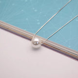 925 Silver Necklace Fresh Water Pearl Ball Pendant for Women