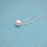 925 Silver Necklace Fresh Water Pearl Ball Pendant for Women