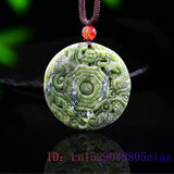 Jade Dragon Phoenix Pendant Gemstone Necklace Chinese Women Amulet