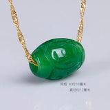 Green Jade Money Beads DIY Pendants Bangle Charm Jadeite Jewellery Amulet